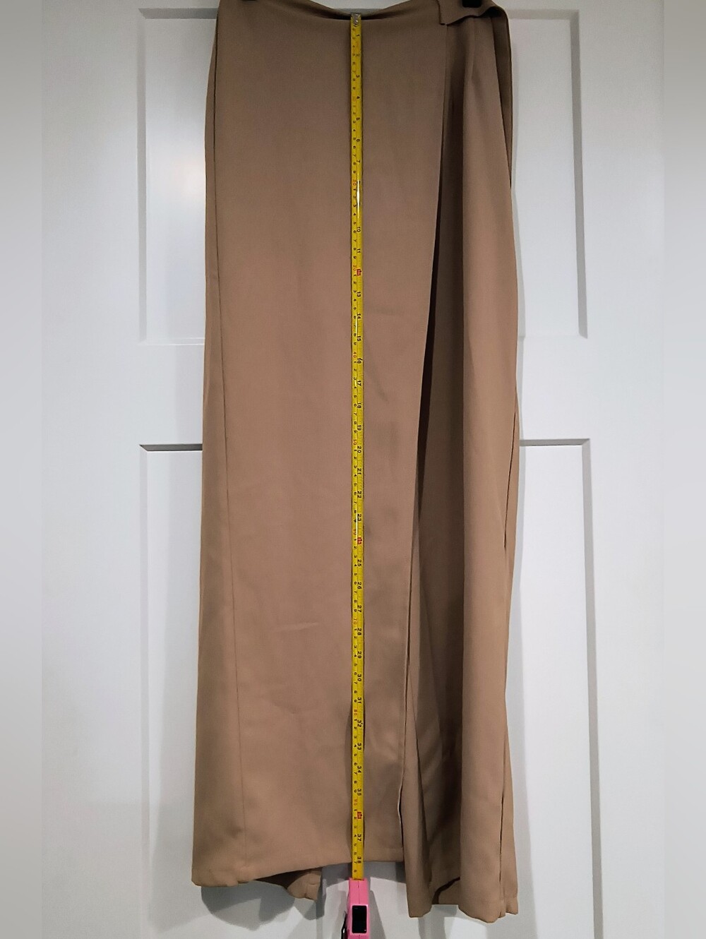 HALARA Beige/Taupe Flare Wrap Pants - Picture 9 of 10